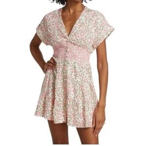 Alice + Olivia Keela Pink Floral Smock Dress